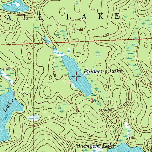 Topographic Map of Pakwene Lake, MN