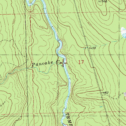 Topographic Map of Pancake Creek, MN