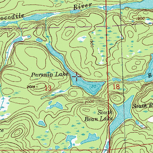 Topographic Map of Parsnip Lake, MN