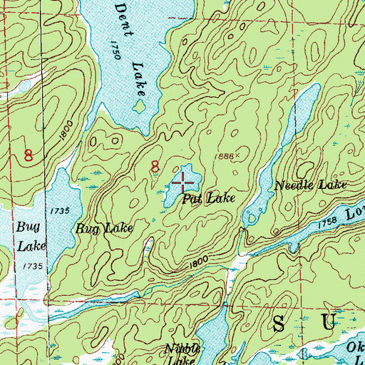 Topographic Map of Pat Lake, MN