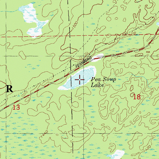Topographic Map of Pea Soup Lake, MN