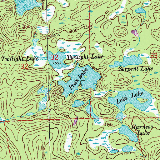 Topographic Map of Pear Lake, MN