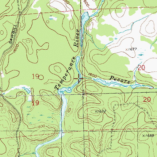 Topographic Map of Pecore Creek, MN