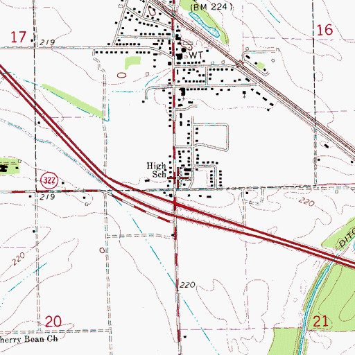 Topographic Map of East Poinsett County Junior High School, AR