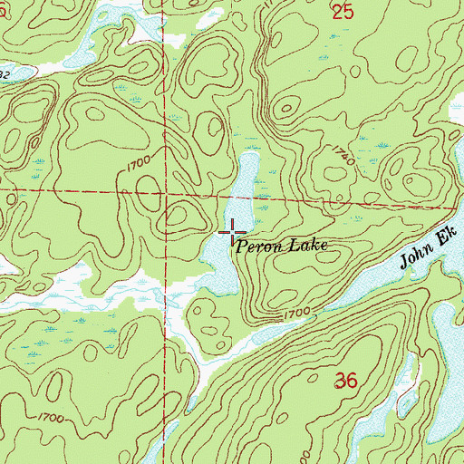 Topographic Map of Peron Lake, MN