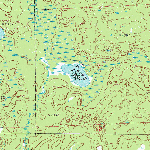 Topographic Map of Perry Lake, MN