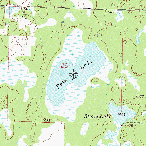 Topographic Map of Peterson Lake, MN