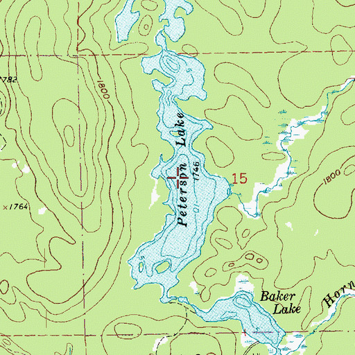 Topographic Map of Peterson Lake, MN