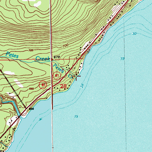 Topographic Map of Petes Creek, MN