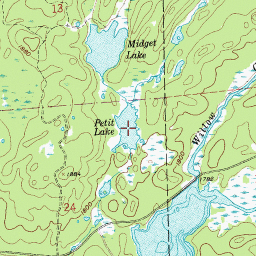 Topographic Map of Petit Lake, MN