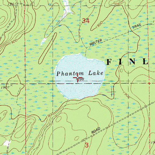 Topographic Map of Phantom Lake, MN