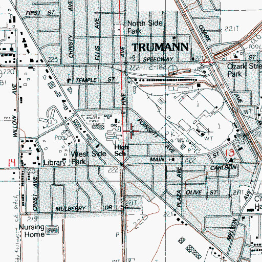Topographic Map of First United Methodist Church, AR