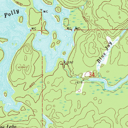 Topographic Map of Phoebe River, MN