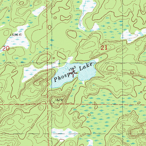 Topographic Map of Phospor Lake, MN