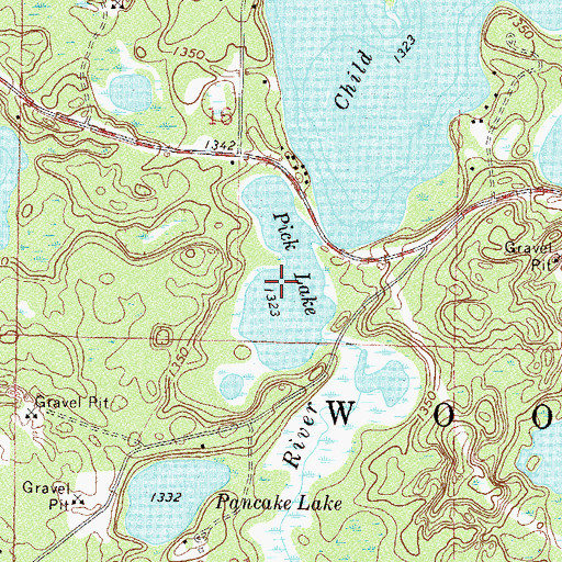 Topographic Map of Pick Lake, MN