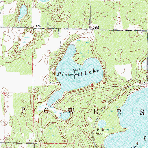 Topographic Map of Pickerel Lake, MN