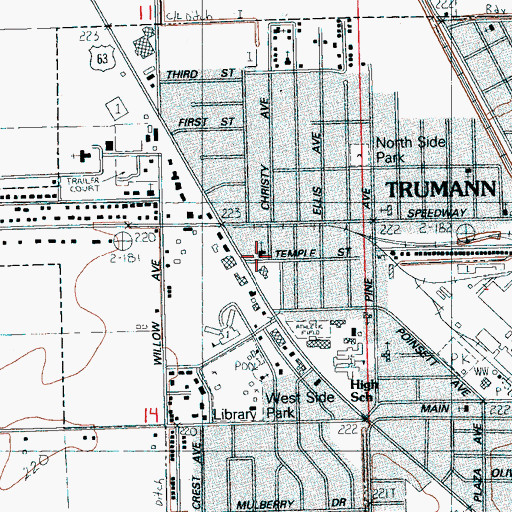 Topographic Map of First United Pentecostal Church, AR