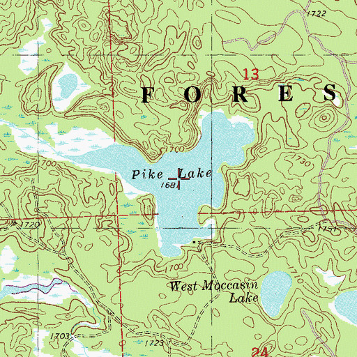 Topographic Map of Pike Lake, MN