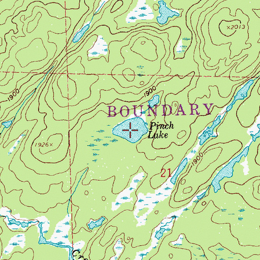 Topographic Map of Pinch Lake, MN