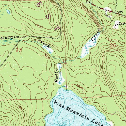Topographic Map of Pine Mountain Creek, MN