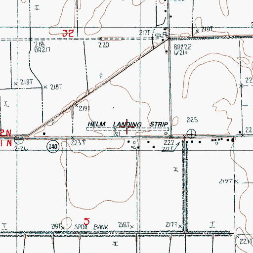 Topographic Map of Helm Landing Strip (historical), AR