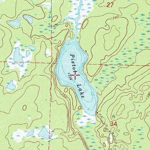 Topographic Map of Pistol Lake, MN