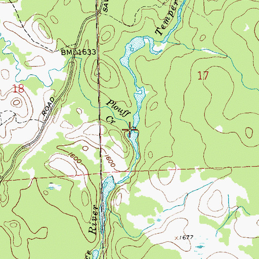Topographic Map of Plouff Creek, MN