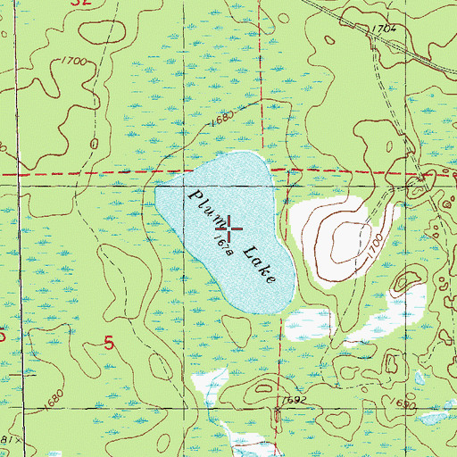 Topographic Map of Plum Lake, MN