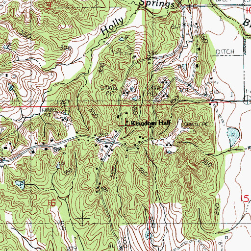 Topographic Map of Kingdom Hall, AR