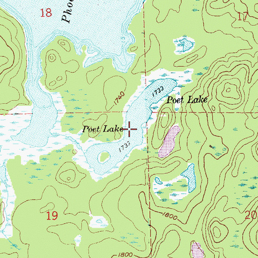 Topographic Map of Poet Lake, MN