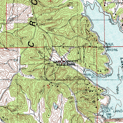 Topographic Map of Lake Poinsett State Park, AR