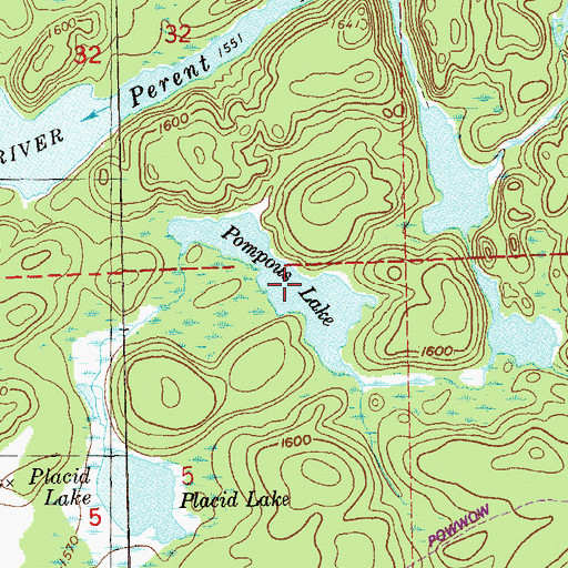 Topographic Map of Pompous Lake, MN