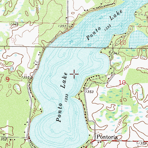 Topographic Map of Ponto Lake, MN