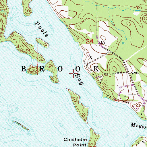 Topographic Map of Poole Bay, MN
