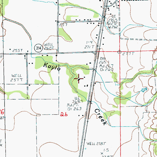 Topographic Map of Lebanon Baptist Church, AR