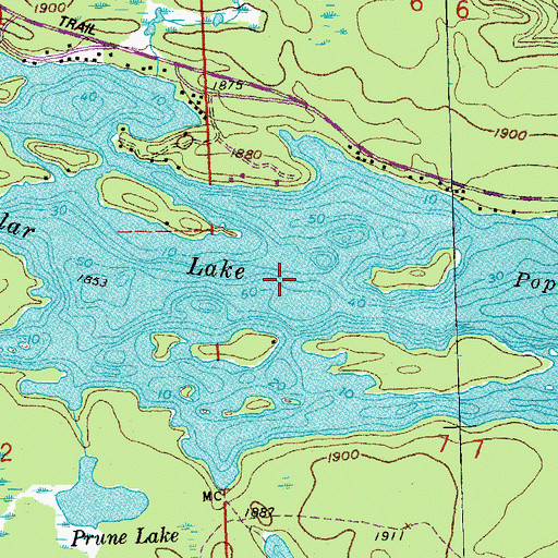 Topographic Map of Poplar Lake, MN