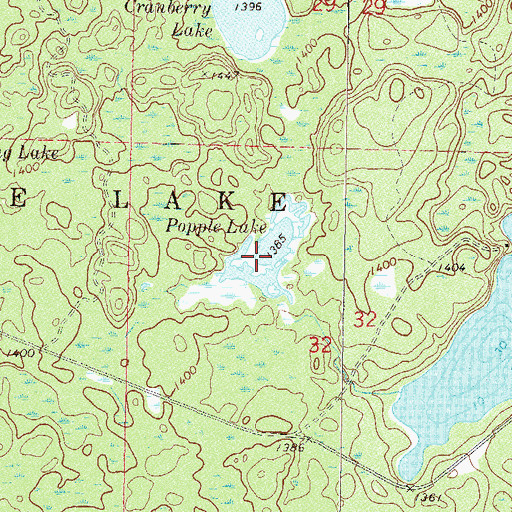 Topographic Map of Popple Lake, MN