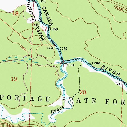 Topographic Map of Portage Brook, MN