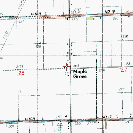 Topographic Map of Maple Grove Baptist Church, AR