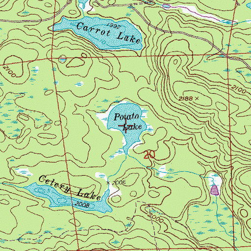 Topographic Map of Potato Lake, MN