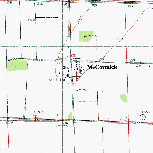 Topographic Map of McCormick Baptist Church, AR