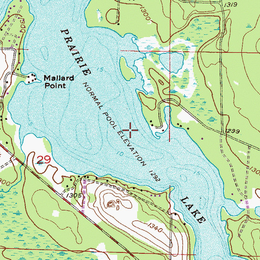 Topographic Map of Prairie Lake, MN