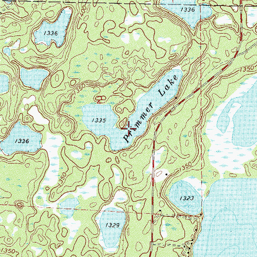 Topographic Map of Primmer Lake, MN