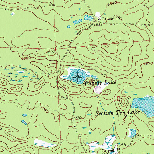 Topographic Map of Puddle Lake, MN