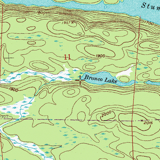 Topographic Map of Puff Creek, MN