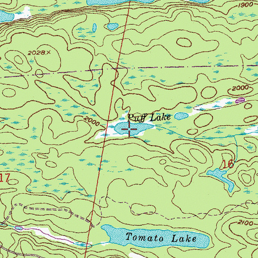 Topographic Map of Puff Lake, MN