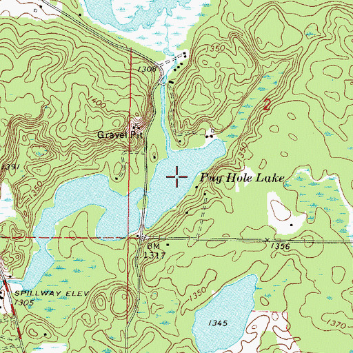 Topographic Map of Pug Hole Lake, MN