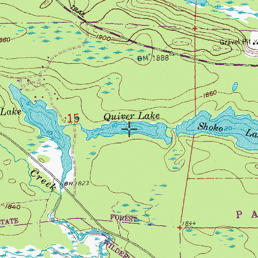 Topographic Map of Quiver Lake, MN