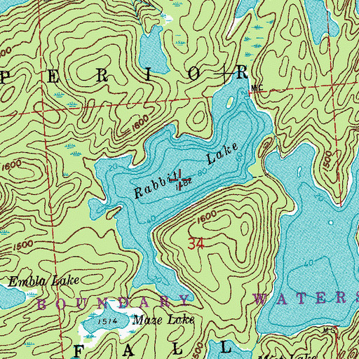 Topographic Map of Rabbit Lake, MN