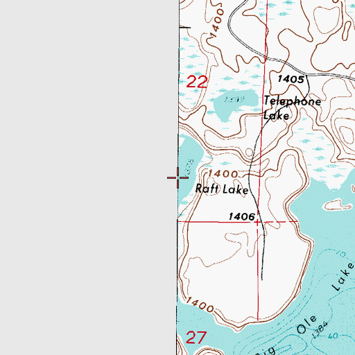 Topographic Map of Raft Lake, MN